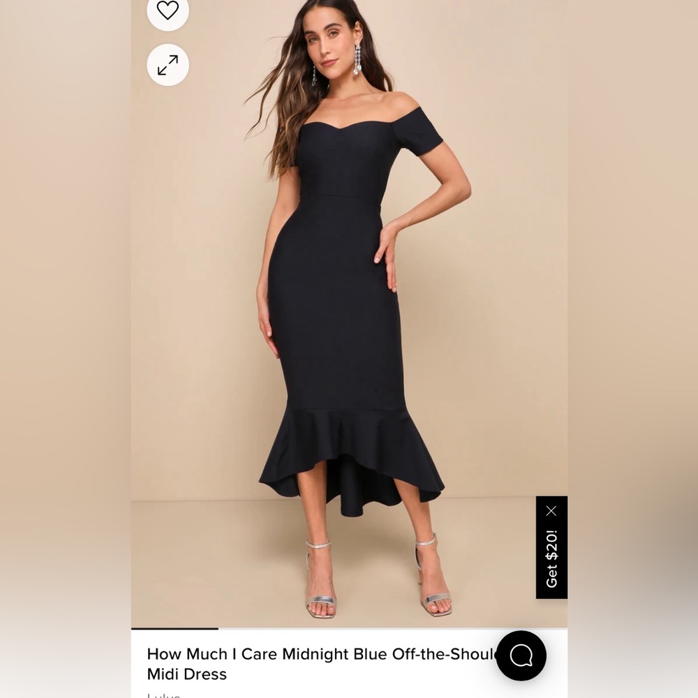 Lulu’s how much I care off shoulder midi dress never worn